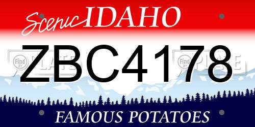 ZBC4178 Idaho License Plate