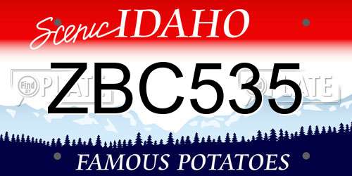 ZBC535 Idaho License Plate