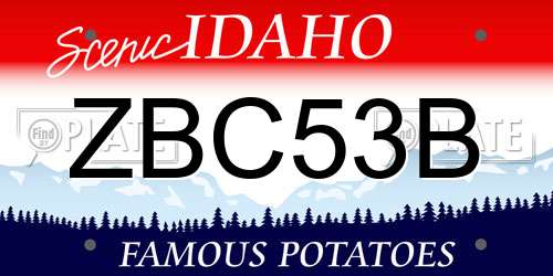 ZBC53B Idaho License Plate