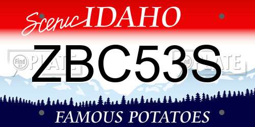 ZBC53S Idaho License Plate