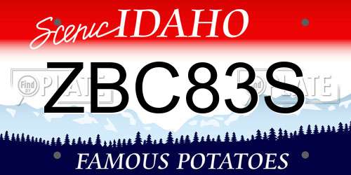 ZBC83S Idaho License Plate