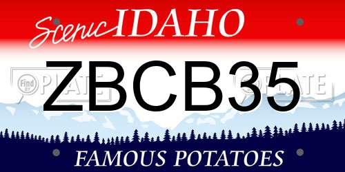 ZBCB35 Idaho License Plate