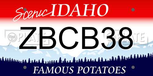 ZBCB38 Idaho License Plate