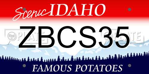 ZBCS35 Idaho License Plate