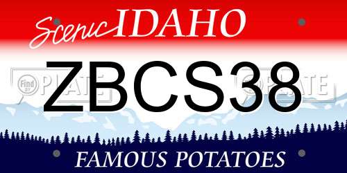 ZBCS38 Idaho License Plate