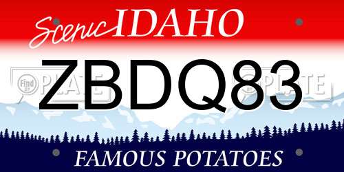 ZBDQ83 Idaho License Plate