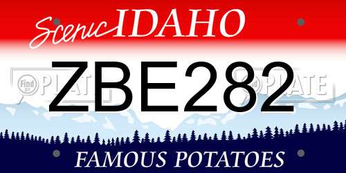 ZBE282 Idaho License Plate