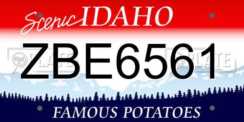 ZBE6561 Idaho License Plate