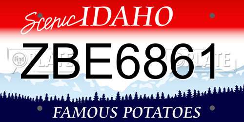 ZBE6861 Idaho License Plate