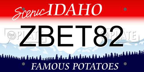ZBET82 Idaho License Plate