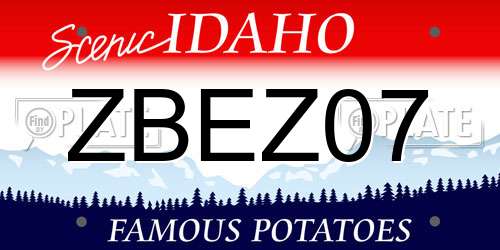 ZBEZ07 Idaho License Plate