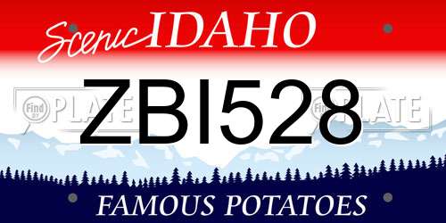 ZBI528 Idaho License Plate