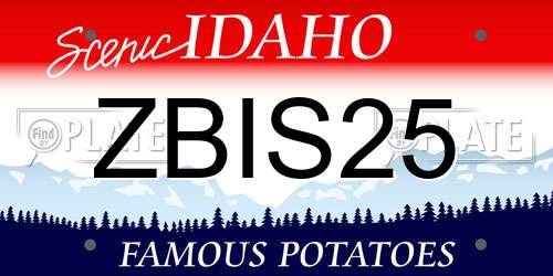ZBIS25 Idaho License Plate