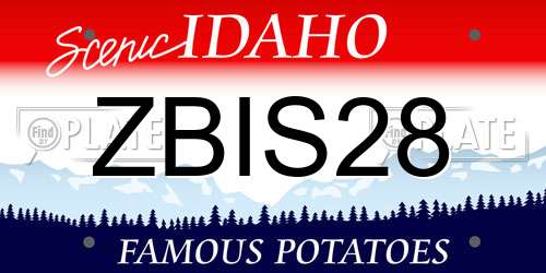 ZBIS28 Idaho License Plate