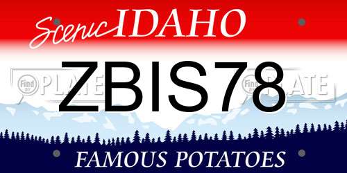ZBIS78 Idaho License Plate