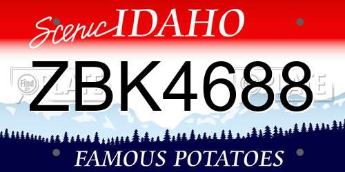 ZBK4688 Idaho License Plate