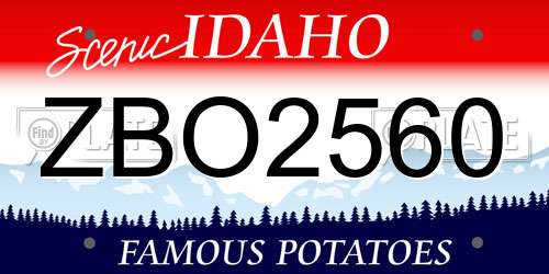 ZBO2560 Idaho License Plate