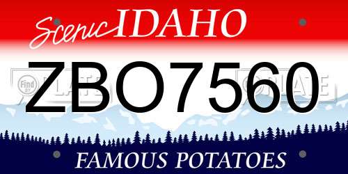 ZBO7560 Idaho License Plate