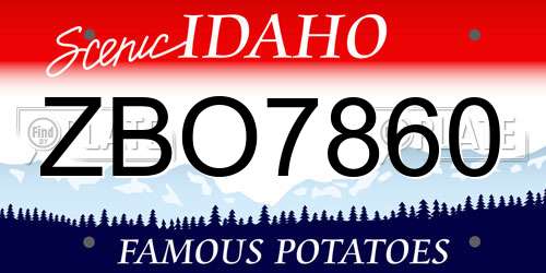 ZBO7860 Idaho License Plate