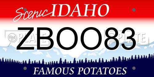 ZBOO83 Idaho License Plate