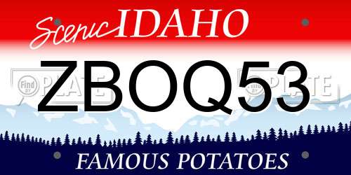 ZBOQ53 Idaho License Plate