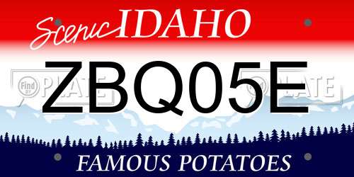 ZBQ05E Idaho License Plate