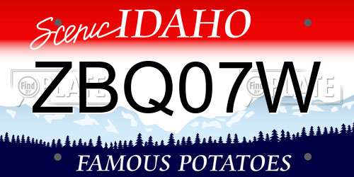 ZBQ07W Idaho License Plate
