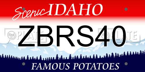 ZBRS40 Idaho License Plate