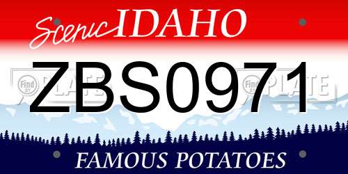 ZBS0971 Idaho License Plate