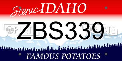 ZBS339 Idaho License Plate