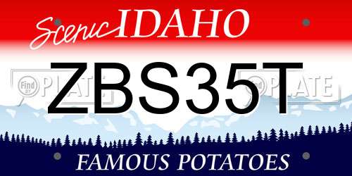 ZBS35T Idaho License Plate