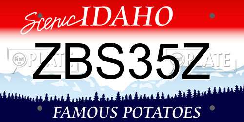 ZBS35Z Idaho License Plate