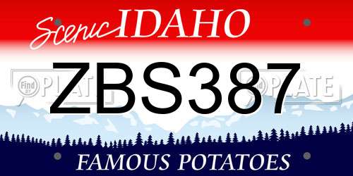 ZBS387 Idaho License Plate