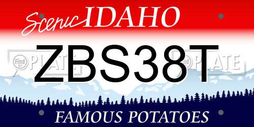 ZBS38T Idaho License Plate