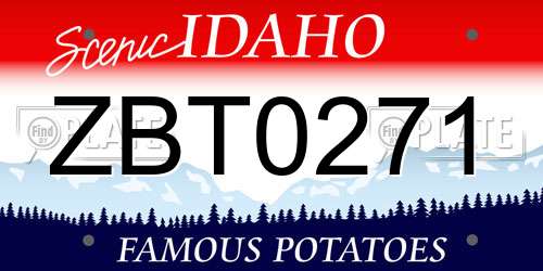 ZBT0271 Idaho License Plate