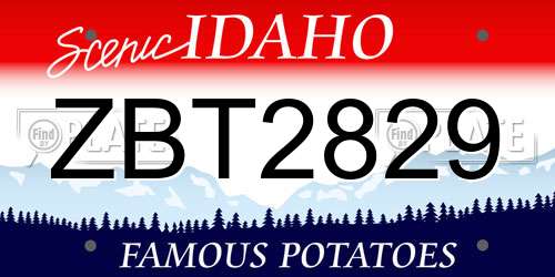 ZBT2829 Idaho License Plate