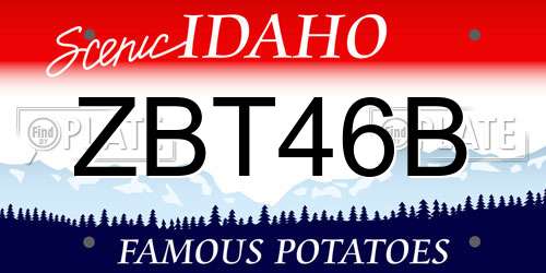 ZBT46B Idaho License Plate