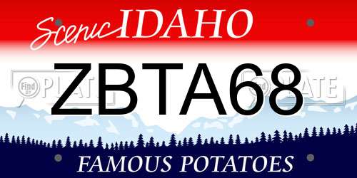 ZBTA68 Idaho License Plate