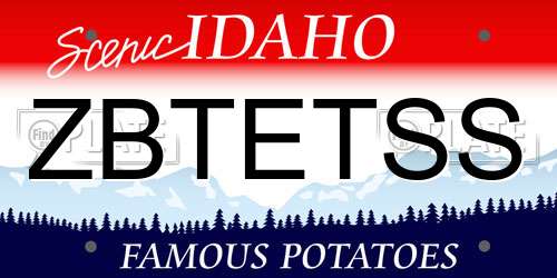 ZBTETSS Idaho License Plate
