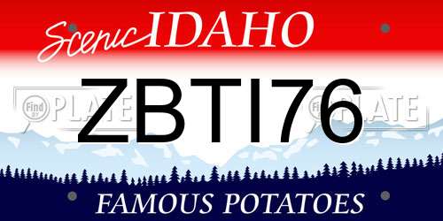 ZBTI76 Idaho License Plate