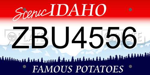 ZBU4556 Idaho License Plate