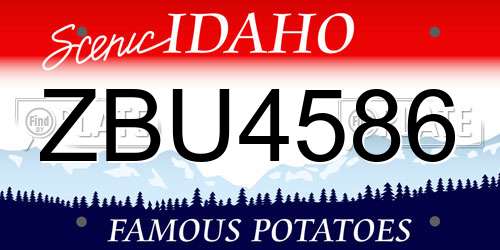 ZBU4586 Idaho License Plate