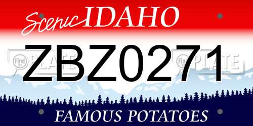 ZBZ0271 Idaho License Plate