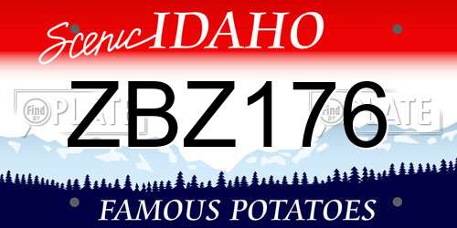 ZBZ176 Idaho License Plate
