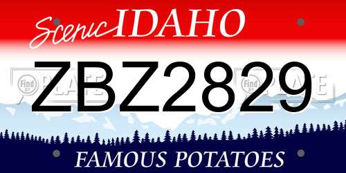 ZBZ2829 Idaho License Plate