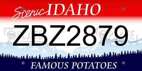 ZBZ2879 Idaho License Plate