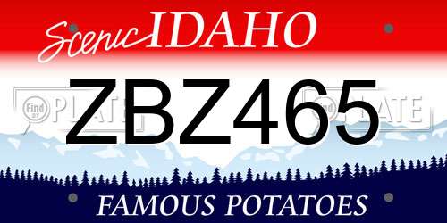 ZBZ465 Idaho License Plate