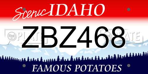ZBZ468 Idaho License Plate