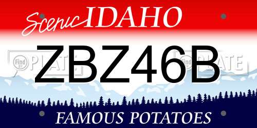 ZBZ46B Idaho License Plate