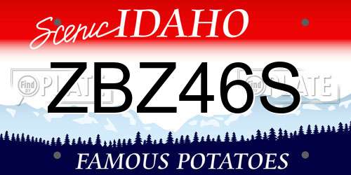 ZBZ46S Idaho License Plate
